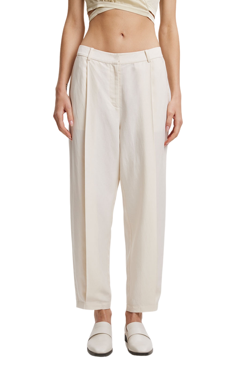 Woven White Petite Pants BY Styched - Clothing available at DOYUF