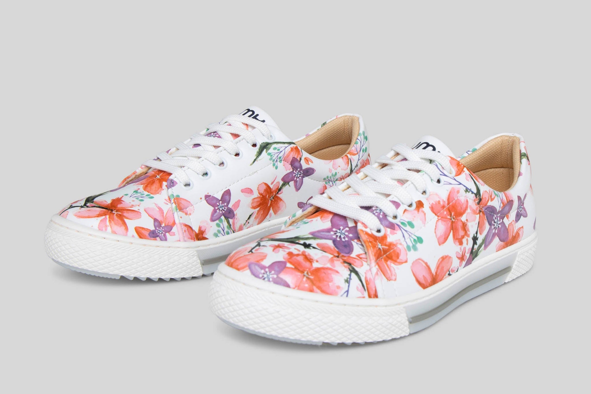 Pink and Purple Flowers Sneakers BY Mumka - Sneakers available at DOYUF